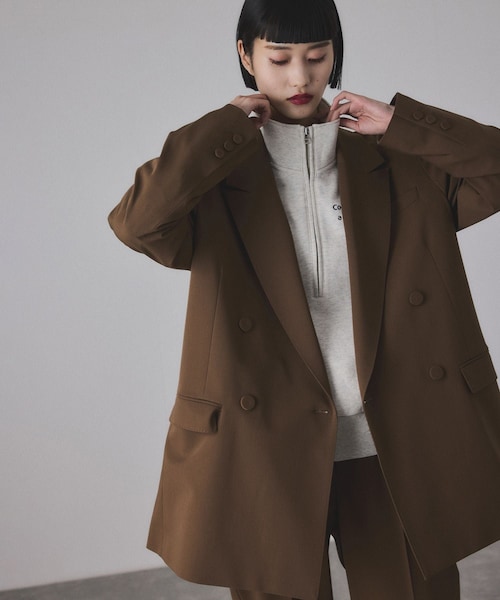 ADAM ET ROPE'(アダムエロペ)の「【サステナブル】ダブルブレストジャケット(テーラードジャケット・レディース・ブラック/グレー/ブラウン系・36/38)」の7枚目の写真