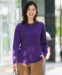 nissen | 大きいサイズ 優しい肌触りの定番ボートネックニットセーター(ニット/セーター)