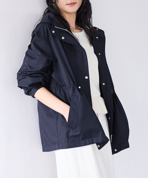 VIS（ビス）の「ウエストマークナイロンジャケット/スプリングマウンテンパーカー（ナイロンジャケット・レディース・オフホワイト/ベージュ/ネイビー/ピンク・F）」の22枚目の写真