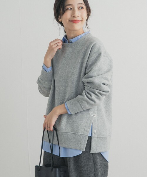 URBAN RESEARCH DOORS(アーバンリサーチドアーズ)の「『一部WEB限定カラー』『UR TECH』裏起毛サイド釦スウェット(スウェット・レディース・GREIGE/GOLD/NAVY/杢GRAY・M)」の20枚目の写真