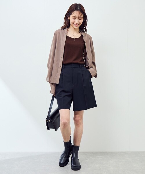 ROPE' PICNIC（ロペピクニック）の「ベーシックリブタンクトップ（タンクトップ・レディース・ブラック/オフホワイト/ブラウン/パープル系・M）」の20枚目の写真