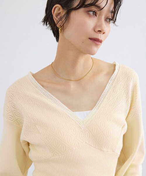 ADAM ET ROPE'(アダムエロペ)の「【crinkle crinkle crinkle】geometric jacquard knit(ニット/セーター・レディース・オフホワイト・F)」の22枚目の写真