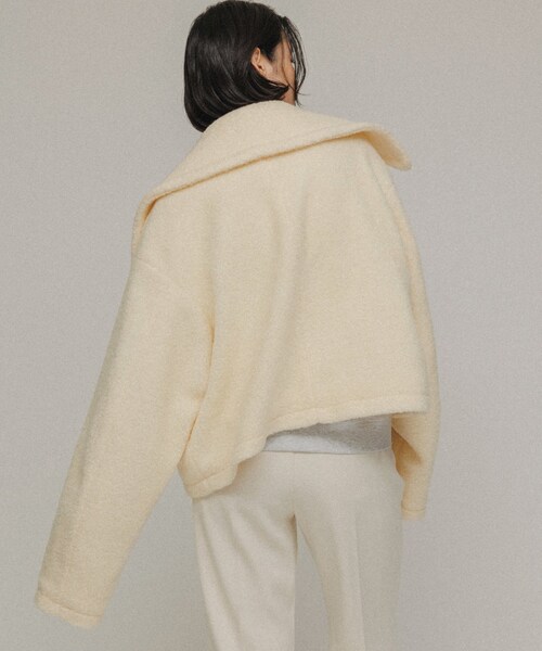 ADAM ET ROPE'（アダムエロペ）の「［OUTER］BOA RIDERS JACKET UNISEX（ライダースジャケット・レディース・オフホワイト/ブラウン・38/40）」の12枚目の写真