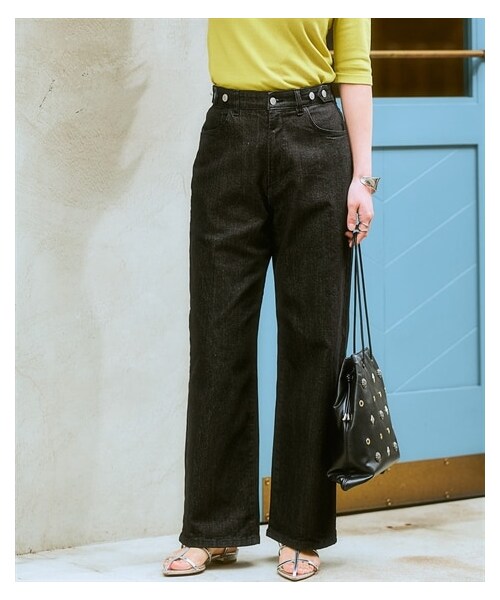 nissen（ニッセン）の「ウエスト裏ゴムボックスストレッチストレートパンツ＜大きいサイズ有＞（パンツ・レディース・ネイビー系デニム/ブルー系デニム/黒系デニム/ライトグレー系デニム/オフホワイトデニム/黒:ツイル・S/M/L/LL/3L/4L/5L/6L）」の16枚目の写真