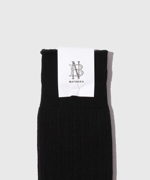 ADAM ET ROPE'(アダムエロペ)の「【BATONER/バトナー】COTTON WOOL CORDURA LONG SOCKS(ソックス/靴下・メンズ・ブラック/ホワイト・F)」の5枚目の写真