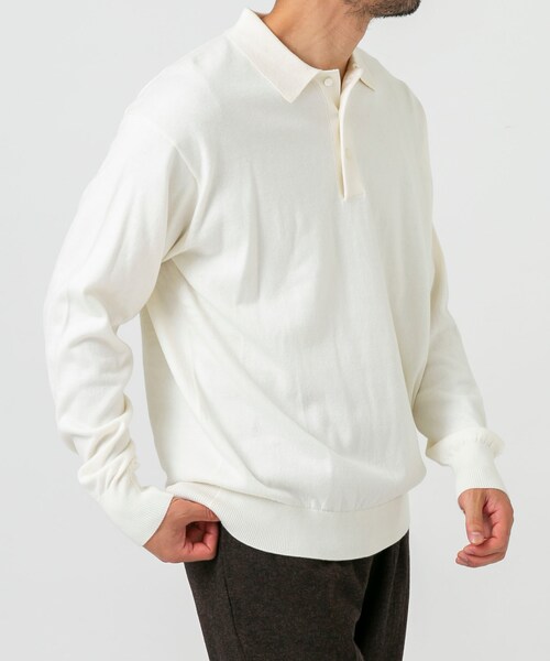 URBAN RESEARCH ROSSO（アーバンリサーチロッソ）の「コットンカシミヤニットポロシャツ（ニット/セーター・メンズ・GRAY/BLACK/IVORY/GREIGE・M/L）」の10枚目の写真