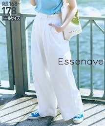 slattgir | 高身長　タックワイドパンツ　丈長め・トールサイズ　Essenave(その他パンツ)