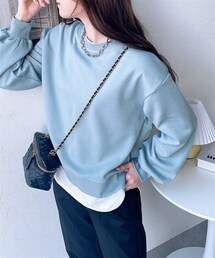 nissen | 重ね着風クルーネックトップス(スウェット)