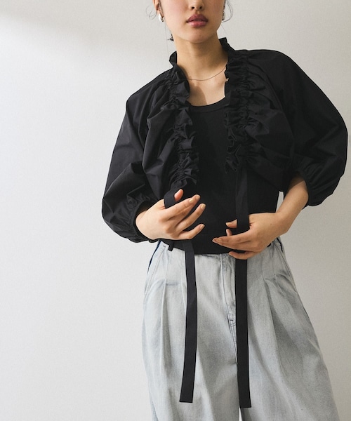 ADAM ET ROPE'(アダムエロペ)の「【サステナブル】ブラウスセットタンクトップ(シャツ/ブラウス・レディース・ブラック系/キナリ系・F)」の9枚目の写真