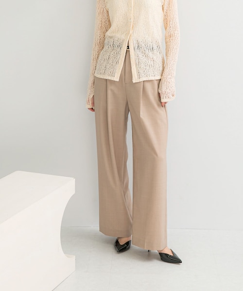 URBAN RESEARCH ROSSO（アーバンリサーチロッソ）の「ウール混防シワハイウエストワイドスラックス（その他パンツ・レディース・L/BEIGE/GRAY/STLYPE・34/36/38/TALL）」の2枚目の写真