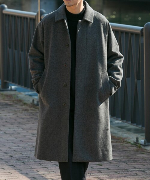 URBAN RESEARCH ROSSO(アーバンリサーチロッソ)の「スーパー100 オーバーバルマカンコート(ステンカラーコート・メンズ・CHARCOAL/NAVY/BLACK・M/L)」の2枚目の写真