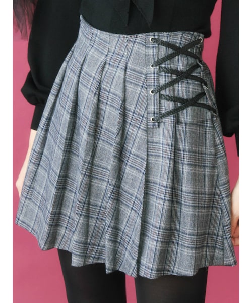 EATME（イートミー）の「アシンメトリープリーツスカート（スカート・レディース・ブラック/ピンク/ミックス・S/M）」の6枚目の写真