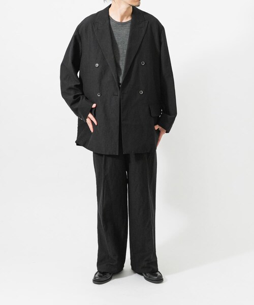 URBAN RESEARCH(アーバンリサーチ)の「new basic WOOL LINEN DOUBLE JACKET(テーラードジャケット・メンズ・BLACK・M/L/XL)」の7枚目の写真
