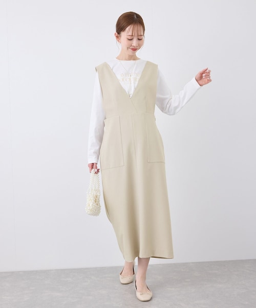 ROPE' PICNIC(ロペピクニック)の「デザインポケットジャンパースカート(ジャンパースカート・レディース・ブラック/ライトグレー/ベージュ・36/38)」の19枚目の写真