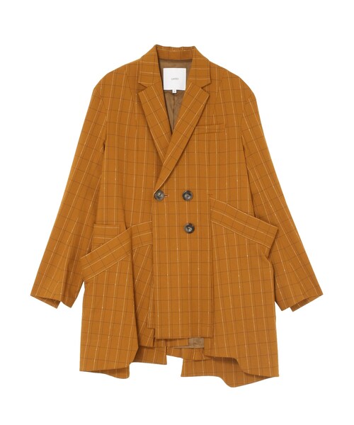 UN3D.（アンスリード）の「LINE CHECK INSERT DESIGN JK（テーラードジャケット・レディース・グレー/キャメル・36/38）」の4枚目の写真