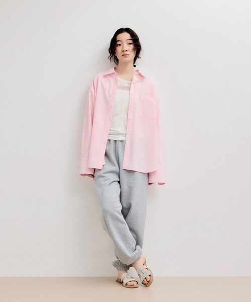 ADAM ET ROPE'(アダムエロペ)の「【WEB限定】ブロードカラーシャツ(シャツ/ブラウス・レディース・ブラック/ブルー系/サックス/ピンク・F)」の7枚目の写真