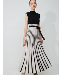 MERCURYDUO | チェンジリブ配色ニットワンピース(ワンピース)