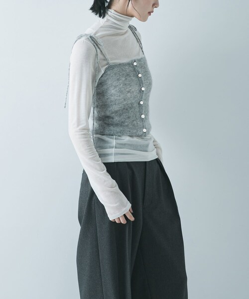 URBAN RESEARCH（アーバンリサーチ）の「シアーモヘヤキャミソール（ニット/セーター・レディース・L.GRAY/YELLOW/NAVY・Free）」の11枚目の写真