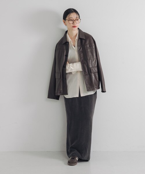 URBAN RESEARCH(アーバンリサーチ)の「レギュラーカラーシルキーシャツ(Tシャツ/カットソー・レディース・OFF/L.BEIGE・FREE)」の6枚目の写真
