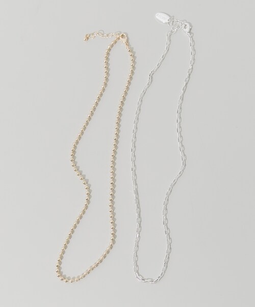 SMELLY（スメリー）の「コンビカラーチェーン2セットネックレス（ネックレス・レディース・GD/SV・-）」の2枚目の写真