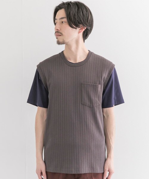 URBAN RESEARCH（アーバンリサーチ）の「SECOND LAYER　INTERLOCK S/L T-SHIRTS（タンクトップ・メンズ・BROWN・M/L）」の3枚目の写真
