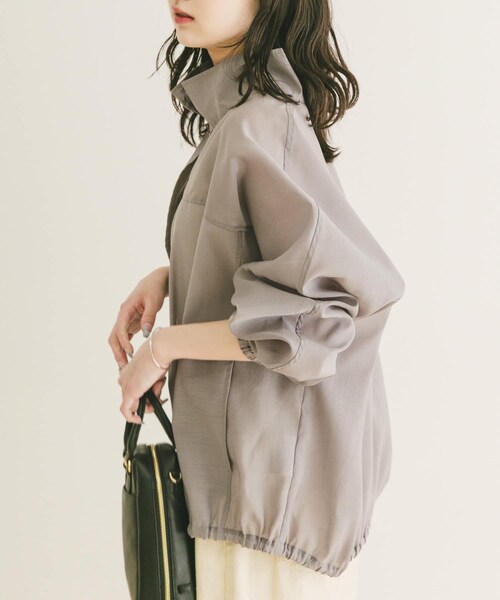 ITEMS URBANRESEARCH(アイテムズ アーバンリサーチ)の「シアースタンドブルゾン(ブルゾン・レディース・MILK/BLU/GRY・Free)」の13枚目の写真
