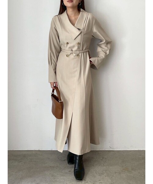 LAGUNAMOON（ラグナムーン）の「アシンメトリーカラーナローフレアワンピース（ワンピース・レディース・アイボリー・S/M）」の15枚目の写真