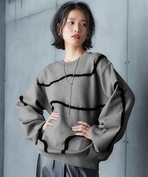 Soiunique | アート柄ジャガードニット ［Soiunique］(ニット/セーター)