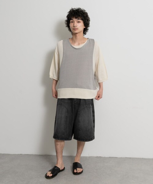 THE GOODLAND MARKET（ザグッドランドマーケット）の「master key　ORIGAMI（ニット/セーター・メンズ・WHTxGRY/BEGxGRN/BLK/NVY・FREE）」の9枚目の写真