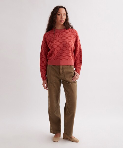 Saturdays NYC（サタデーズ ニューヨークシティ ）の「Hunakai Blockprint Sweater（ニット/セーター・レディース・ダークグリーン/ブラウン系/レッド・M/S）」の16枚目の写真