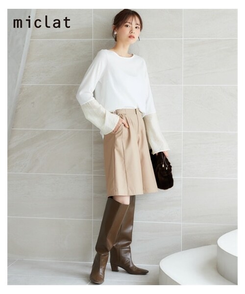 nissen（ニッセン）の「大きいサイズ　オトナシルエットのハーフパンツ　miclat（パンツ・レディース・ベージュ/黒・L/LL/3L/4L/5L/6L/8L/10L）」の17枚目の写真