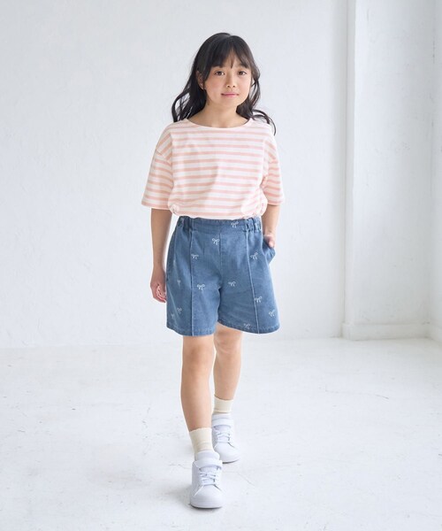 ROPE' PICNIC（ロペピクニック）の「【KIDS/キッズ】リボン柄デニムピンタックパンツ（デニムパンツ・キッズ・ブラック系/サックス・L/M/S）」の18枚目の写真