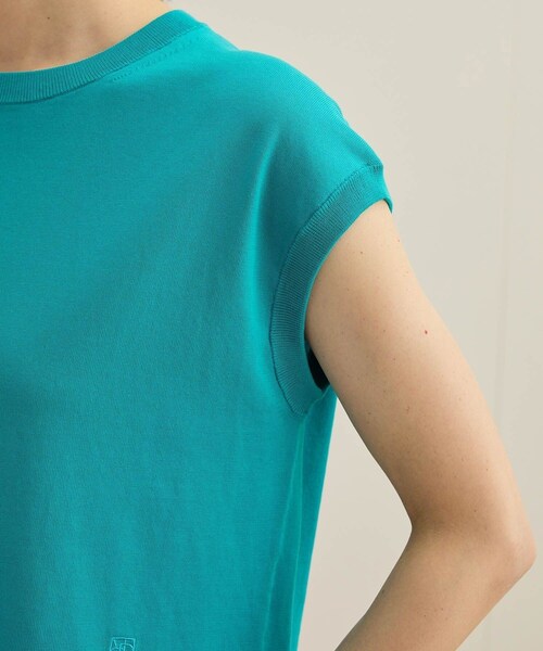 ROPE'(ロペ)の「【洗える】オーガニックコットンハイゲージフレンチスリーブニット(ニット/セーター・レディース・ホワイト/ネイビー/ターコイズ・F)」の19枚目の写真