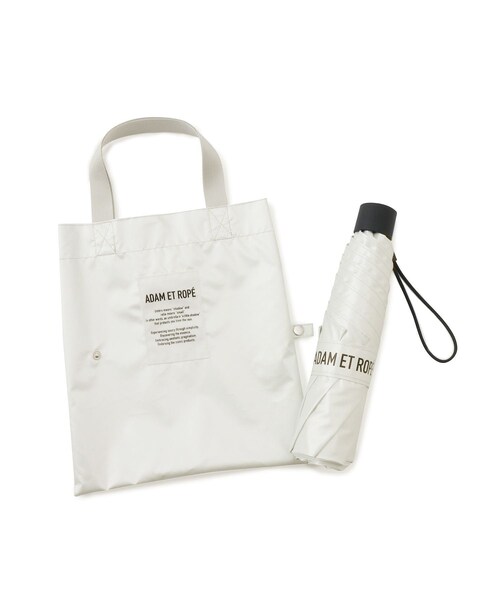 ADAM ET ROPE'（アダムエロペ）の「【定番人気】 CORTED UMBRELLA 53 with tote（折りたたみ傘・レディース・ブラック/ホワイト系・F）」の10枚目の写真