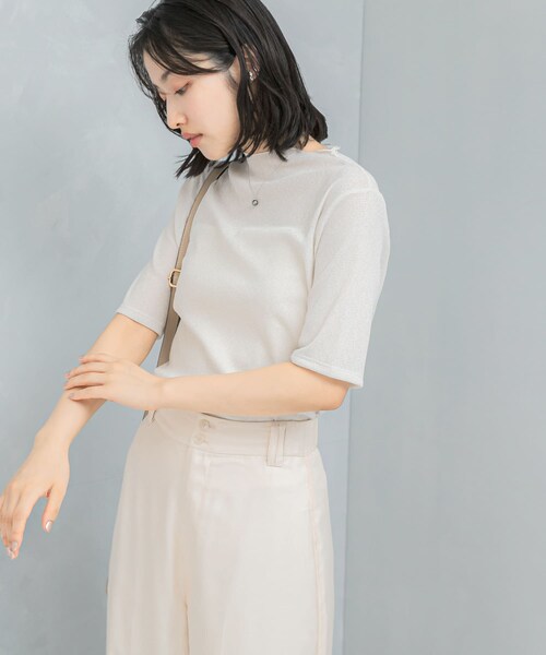 URBAN RESEARCH ROSSO（アーバンリサーチロッソ）の「ラメシアーカットソー（Tシャツ/カットソー・レディース・OFF/MAUVE/BLACK・FREE）」の9枚目の写真