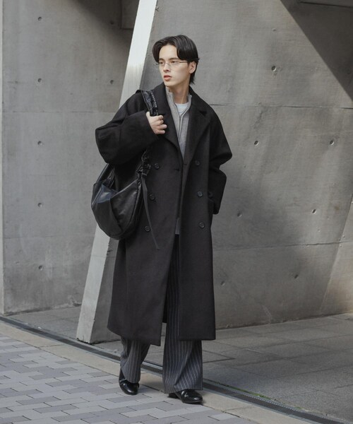 SENSE OF PLACE by URBAN RESEARCH(センスオブプレイスバイアーバンリサーチ)の「ウールブレンドダブルロングコート(テーラードジャケット・メンズ・BLACK/MOCHA・M/L)」の15枚目の写真