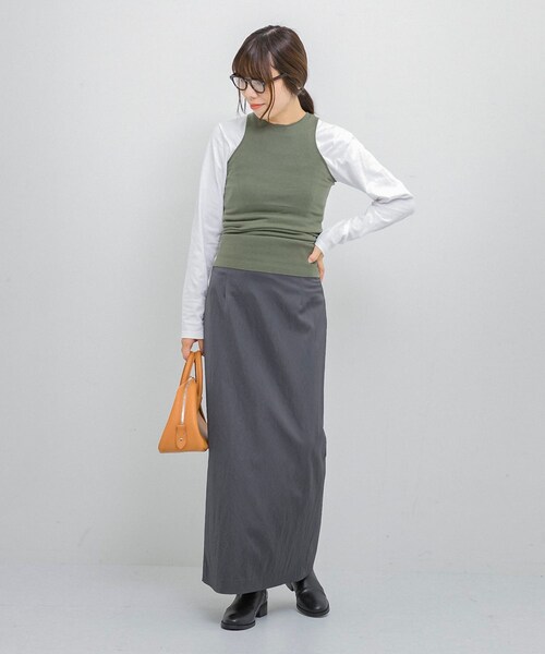 URBAN RESEARCH（アーバンリサーチ）の「w cashmere　knit tank top（タンクトップ・レディース・Khaki/Eggshell・FREE）」の13枚目の写真
