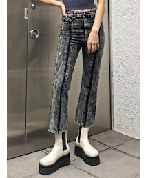 EMODA | スウィッチングカットオフハイウエストジーンズ(デニムパンツ)