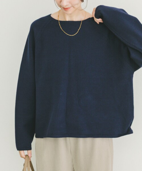 ITEMS URBANRESEARCH（アイテムズ アーバンリサーチ）の「『洗濯可』クルーネックラグランニット（ニット/セーター・レディース・GRY/L.PNK/NVY/BEG/RED・Free）」の3枚目の写真