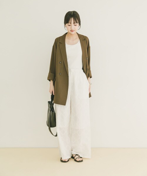 ITEMS URBANRESEARCH(アイテムズ アーバンリサーチ)の「リネンライクジャケット(テーラードジャケット・レディース・BRN/L.BEG/BLK・Free)」の15枚目の写真