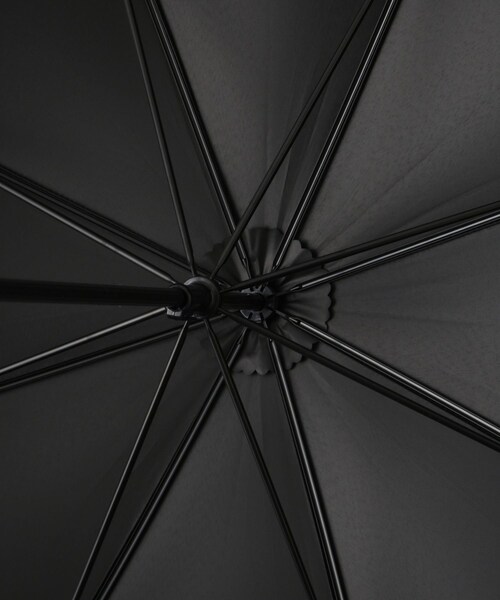 ROPE'（ロペ）の「[晴雨兼用]バンブーハンドルバイカラーパラソル(長傘・日傘)/UV100%カット/完全遮光生地（長傘・レディース・ブラック/キナリ・F）」の7枚目の写真