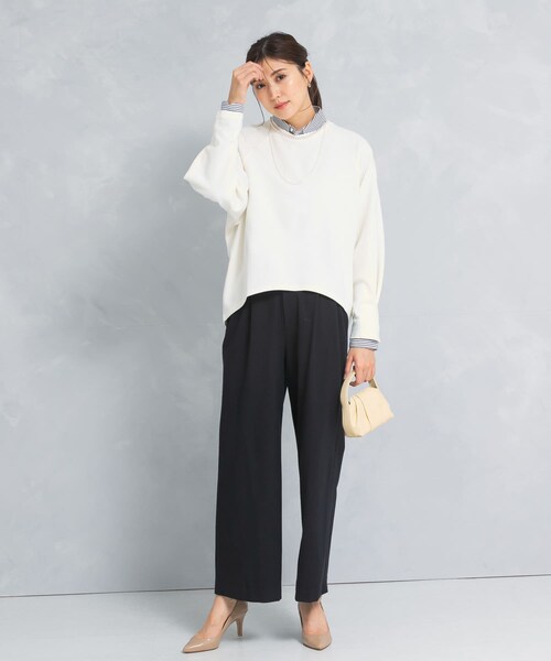 URBAN RESEARCH ROSSO（アーバンリサーチロッソ）の「ウール混タックスリーブスウェット（スウェット・レディース・OFF WHITE/BROWN・FREE）」の5枚目の写真