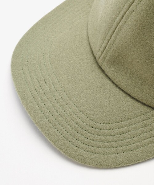 ADAM ET ROPE'（アダムエロペ）の「【J'aDoRe限定】【KIJIMA TAKAYUKI(キジマ タカユキ)】LAMB MELTON 6PANEL CAP（キャップ・レディース・ブラック/ダークブラウン/ベージュ/ライトグリーン・F）」の8枚目の写真
