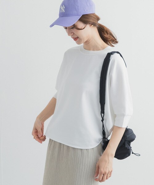 URBAN RESEARCH DOORS（アーバンリサーチドアーズ）の「ニットドッキングドルマン プルオーバー（Tシャツ/カットソー・レディース・OFF WHITE/L.KHAKI/NAVY/BLACK/RED BEANS・Free）」の7枚目の写真