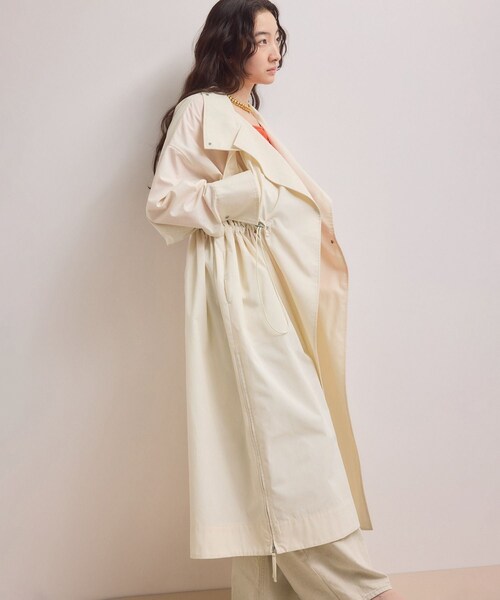 ADAM ET ROPE'(アダムエロペ)の「【WEB限定】・【サステナブル】スタンドカラーロングモッズコート(モッズコート・レディース・ブラック/オフホワイト/ブラウン系・F)」の13枚目の写真