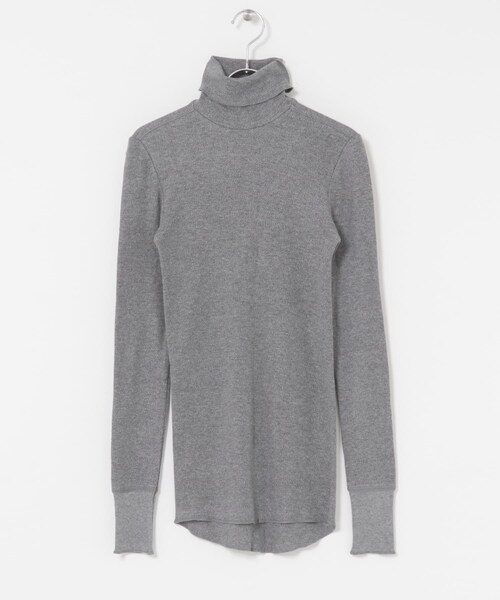 かぐれ（カグレ）の「1dozen　タイト ハイネック ロングTシャツ（Tシャツ/カットソー・レディース・White/Top M Gray/Ash blue・1）」の7枚目の写真