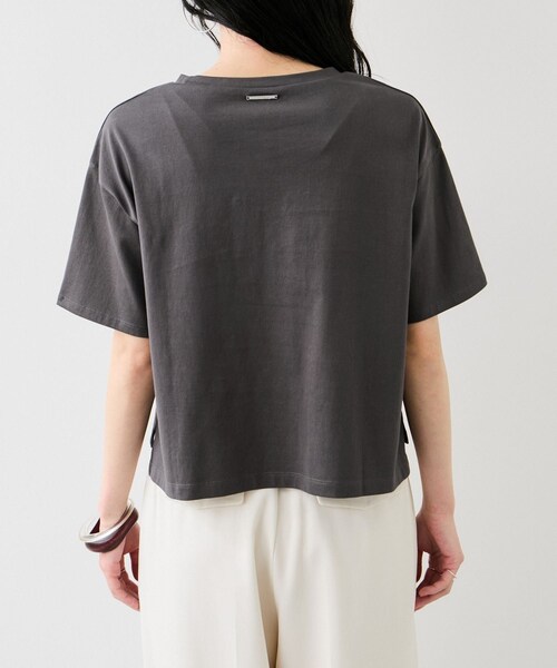 VIS(ビス)の「ボクシークロップド刺繍Tシャツ(Tシャツ/カットソー・レディース・チャコール/ホワイト/ブルー・F)」の22枚目の写真