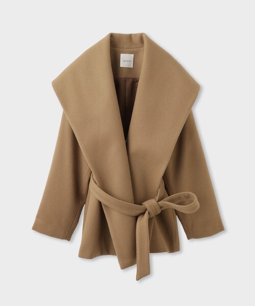 ROPE'(ロペ)の「【一部店舗限定】【REALM(レルム)】SHAWL COLLAR HALF COAT|ショートコート 26AW(ステンカラーコート・レディース・ベージュ/グレー・38)」の9枚目の写真