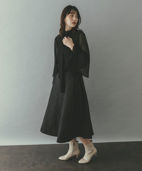 URBAN RESEARCH ROSSO（アーバンリサーチロッソ）の「シアーラメチュールフレアスリーブブラウス（シャツ/ブラウス・レディース・OFF WHITE/BLACK・Free）」の21枚目の写真