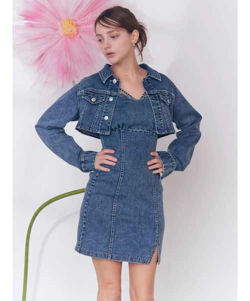 EATME（イートミー）の「BACKレースアップデニムワンピセット（ワンピース・レディース・ブラック/ブルー・S/M）」の8枚目の写真